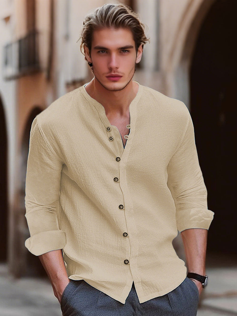 Vintage Cotton And Linen Casual Shirt
