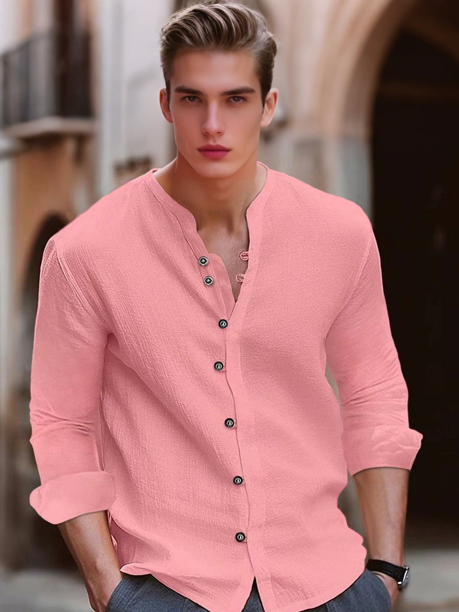 Vintage Cotton And Linen Casual Shirt
