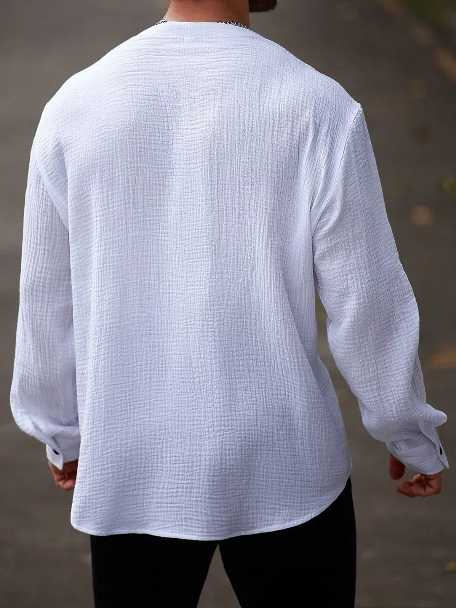 Plus Size Cotton Henley Shirt