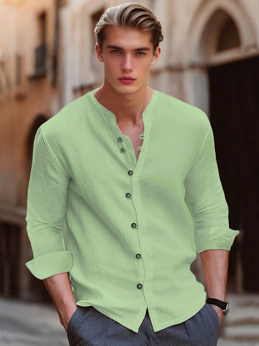 Vintage Cotton And Linen Casual Shirt