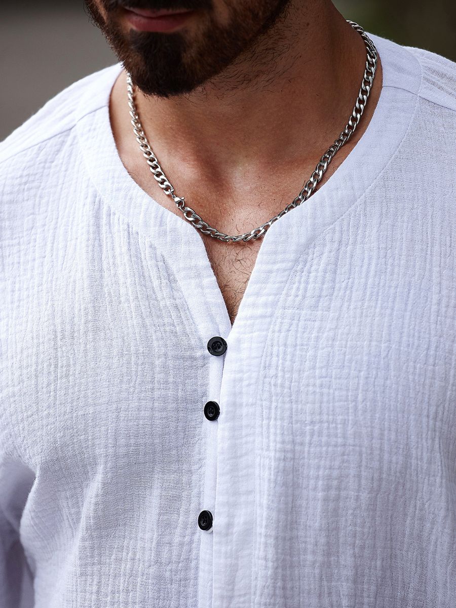 Plus Size Cotton Henley Shirt