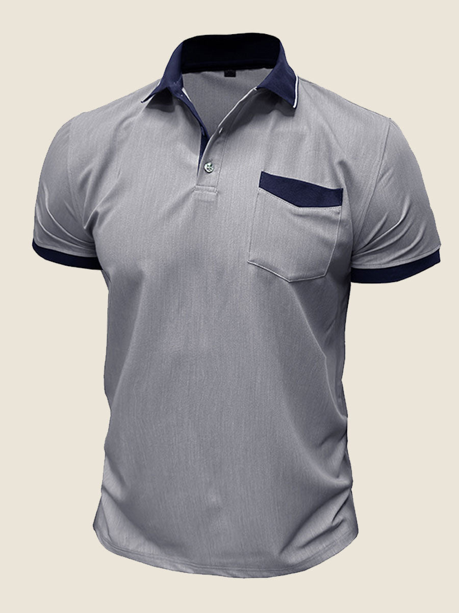 Casual Contrast Collar Polo Tee