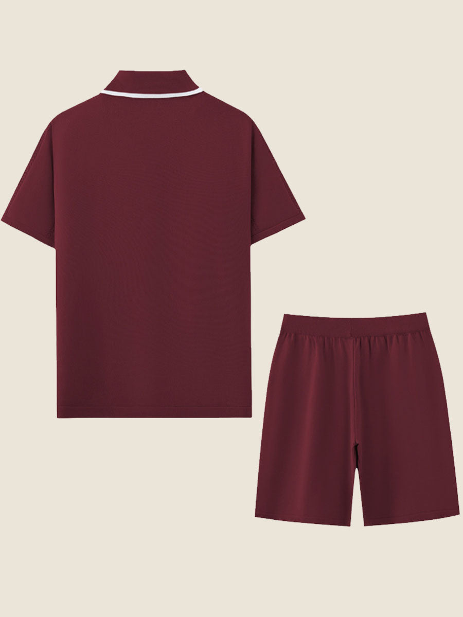 Classic Knit Polo Shirt & Shorts Set