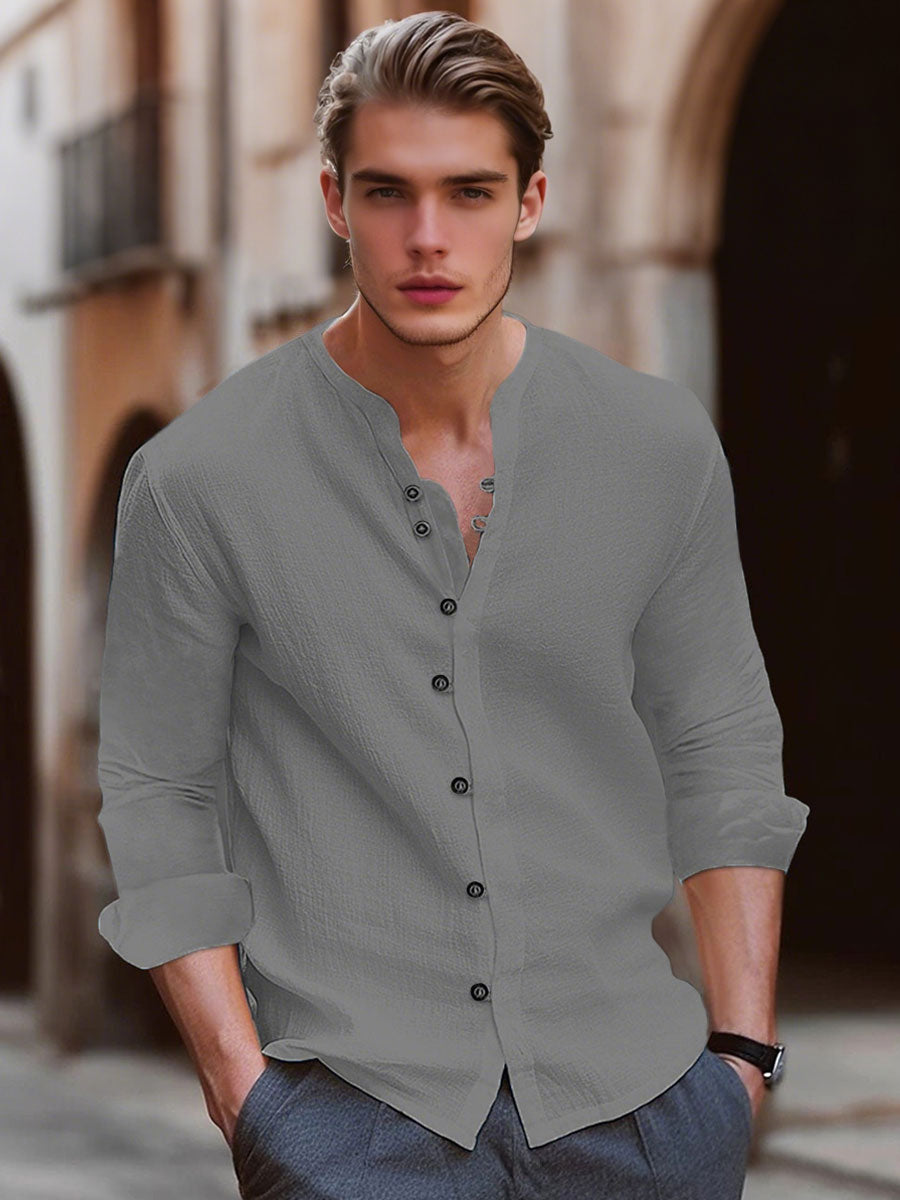 Vintage Cotton And Linen Casual Shirt