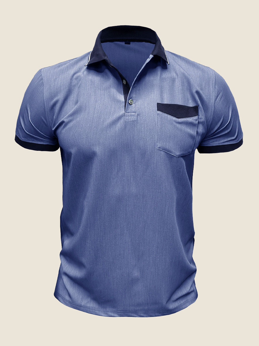 Casual Contrast Collar Polo Tee
