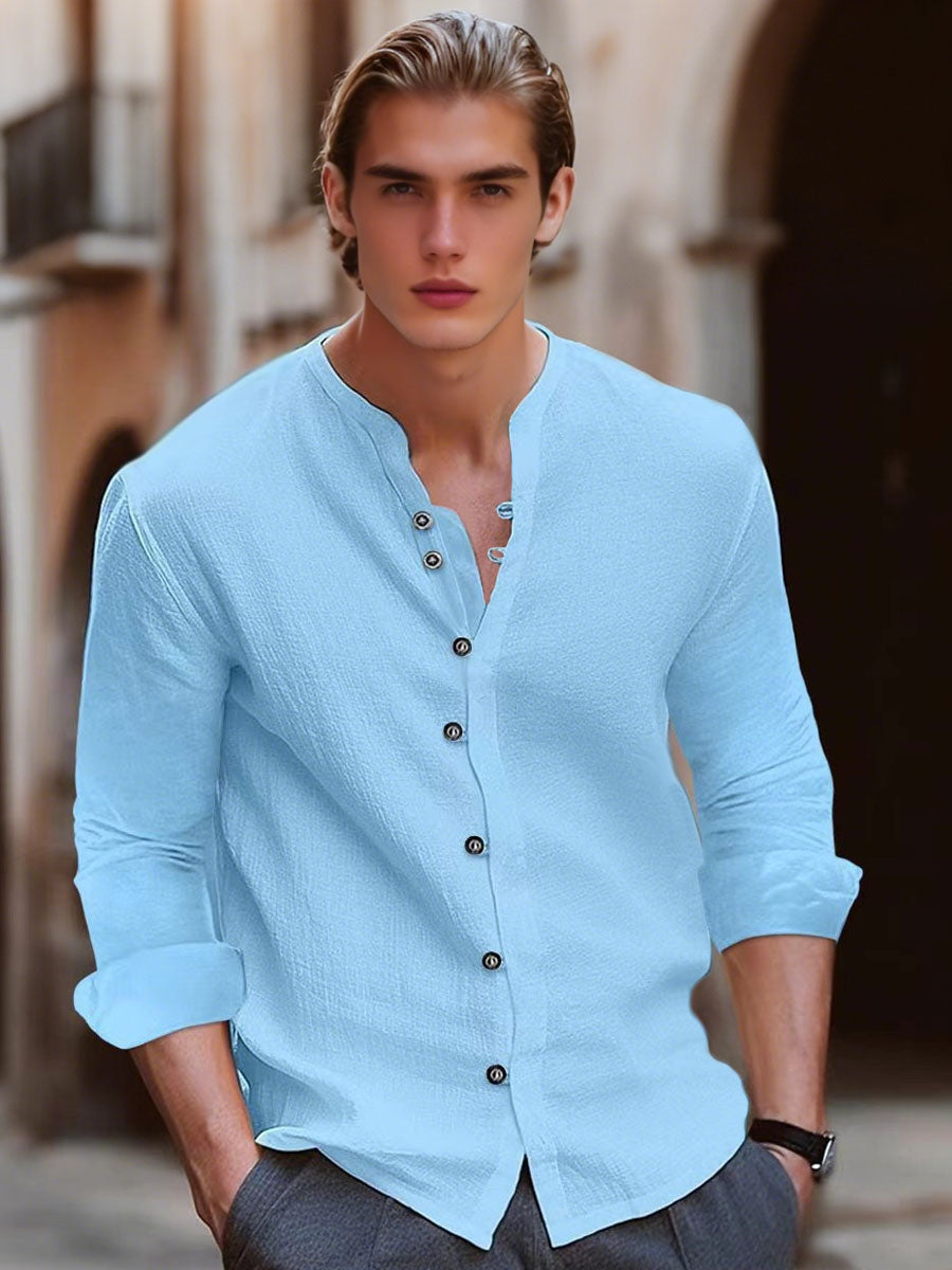 Vintage Cotton And Linen Casual Shirt