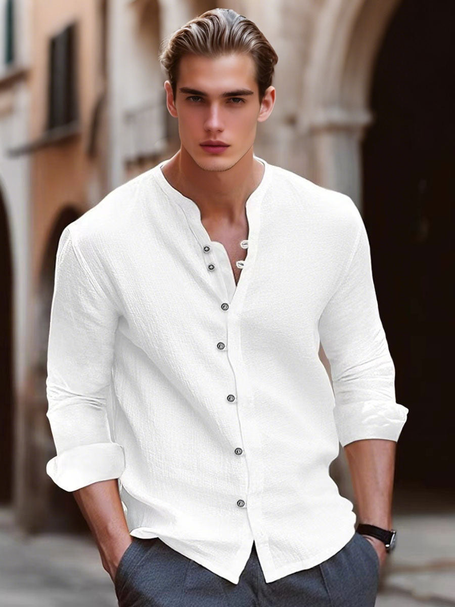 Vintage Cotton And Linen Casual Shirt