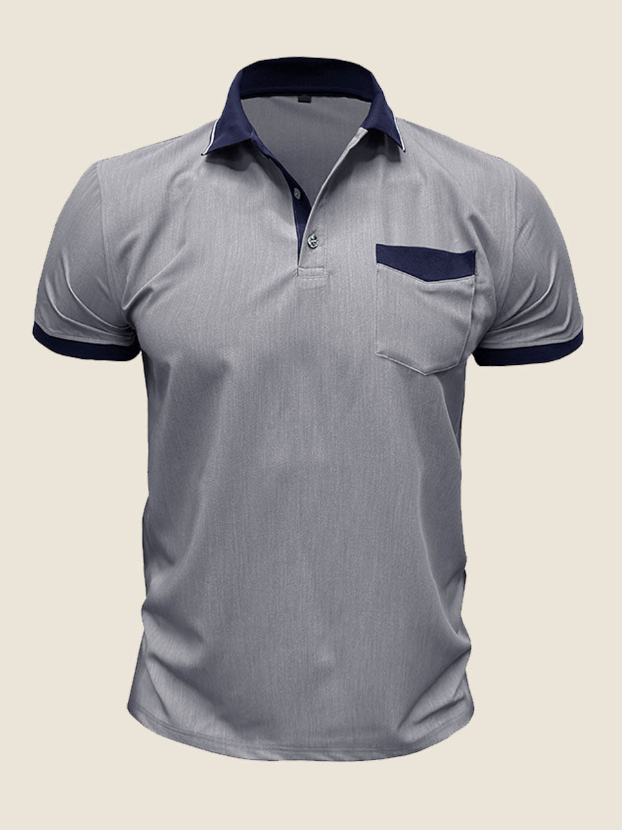 Casual Contrast Collar Polo Tee