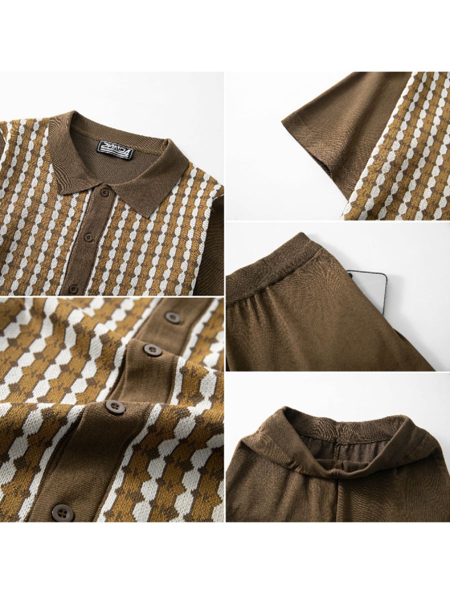 2-Piece Geometric Knit Matching Set