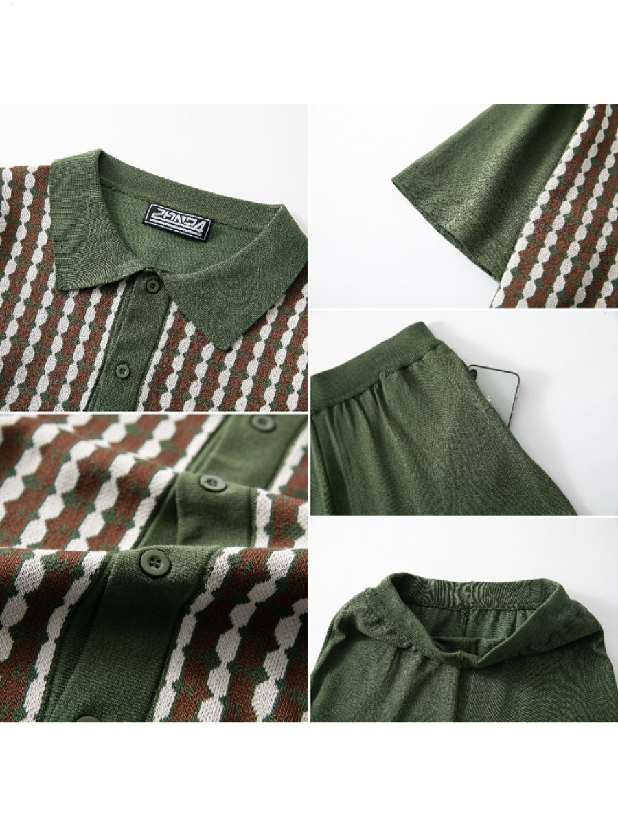 2-Piece Geometric Knit Matching Set