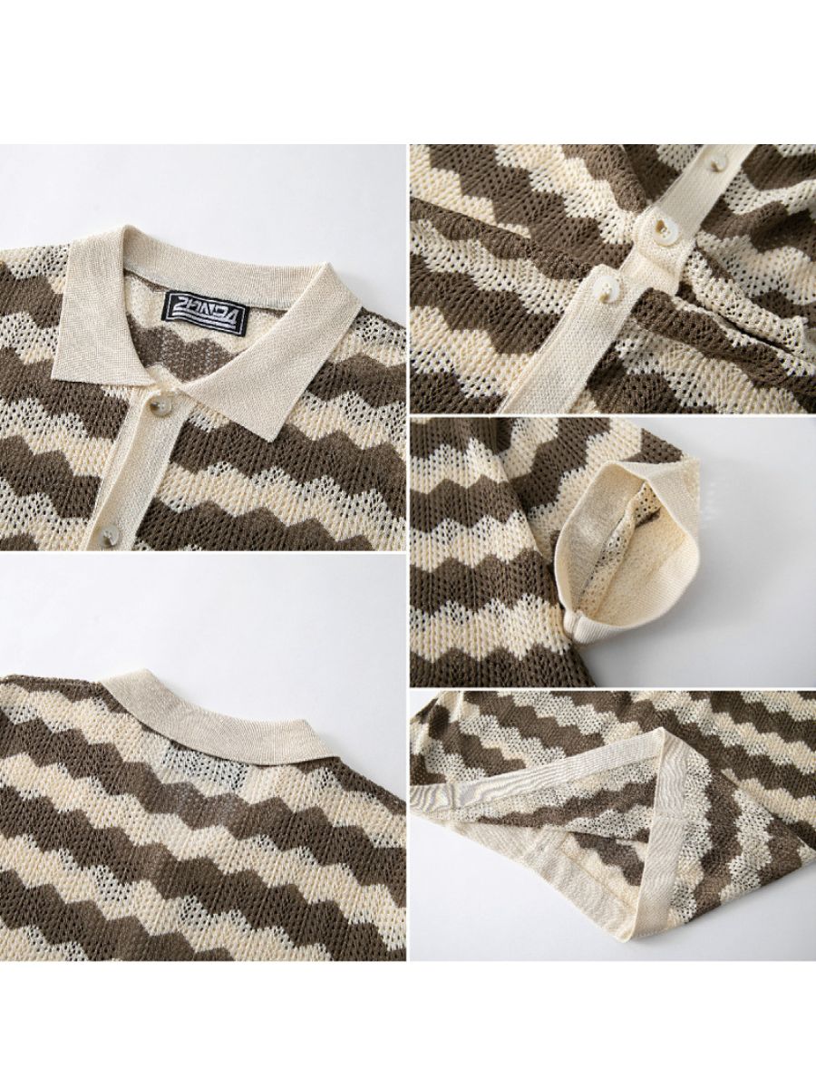 Wavy Stripe Knit Shirt