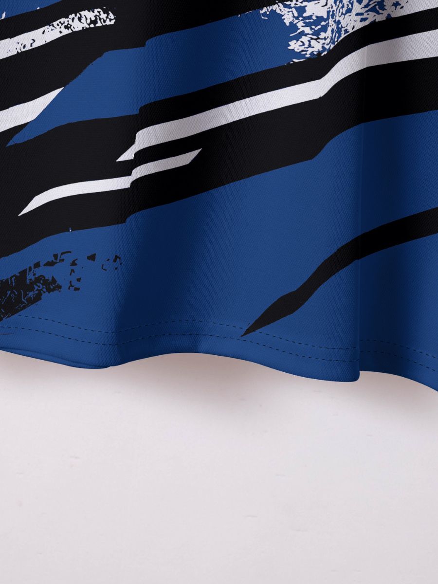 Abstract Graphic Print Polo Shirt