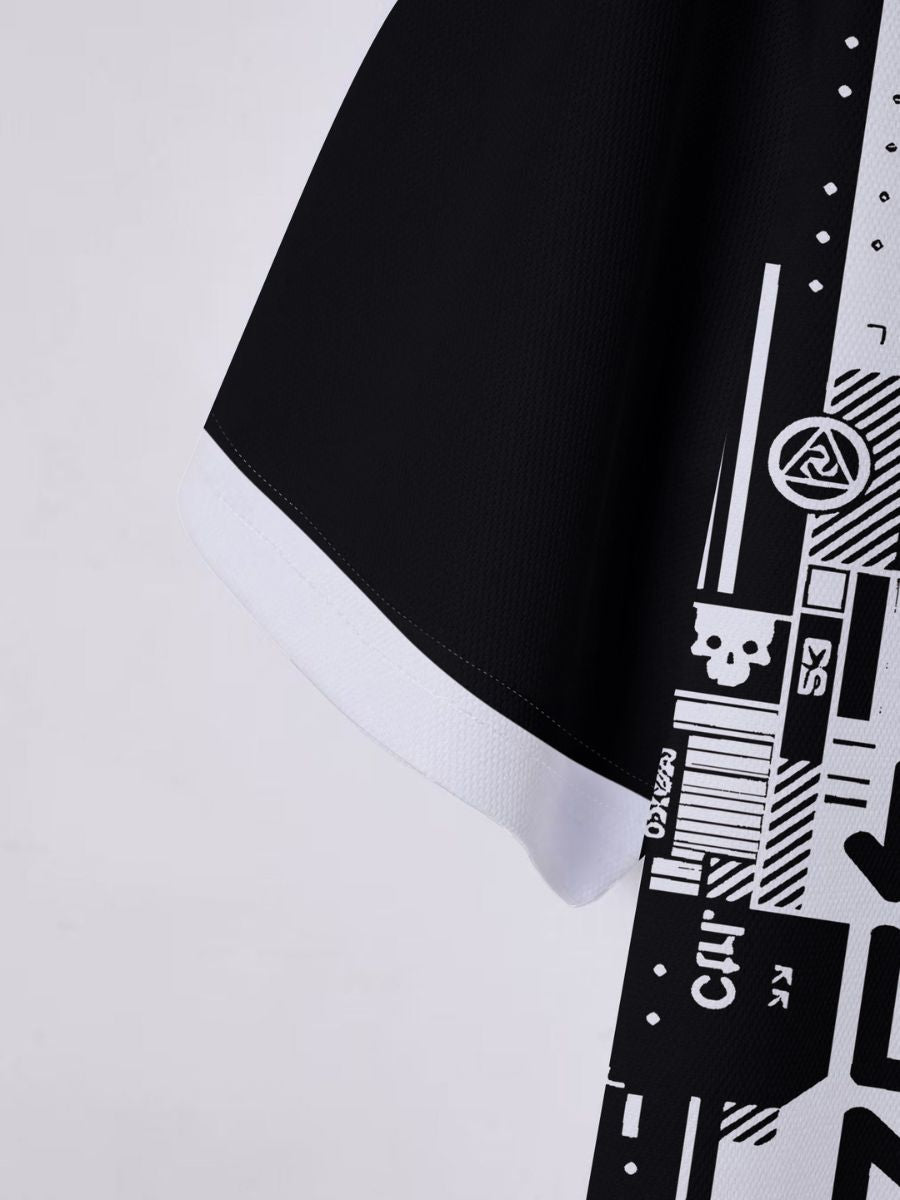 Abstract Graphic Print Polo Shirt