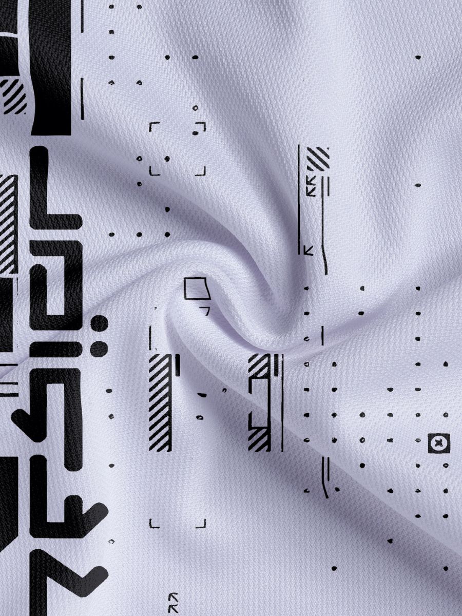 Abstract Graphic Print Polo Shirt