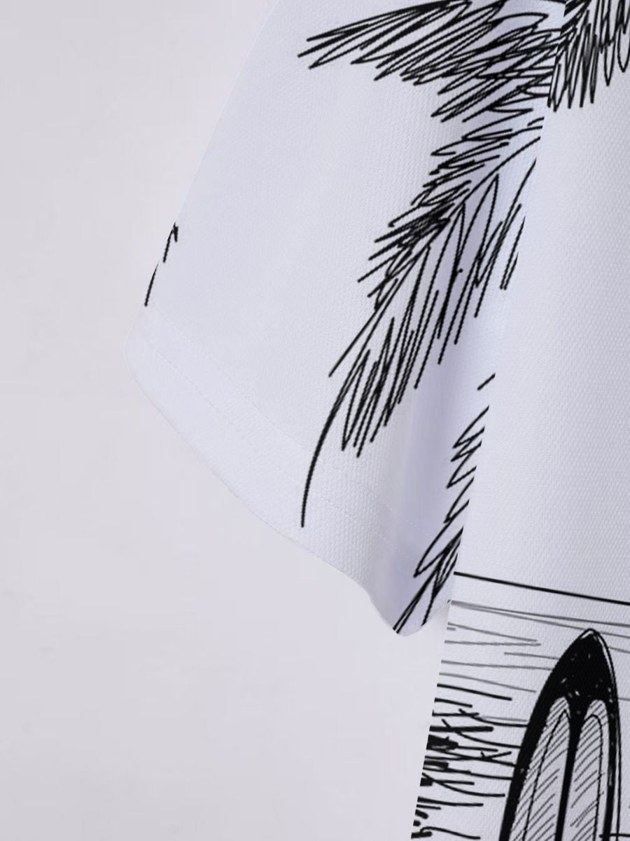Abstract Graphic Print Polo Shirt