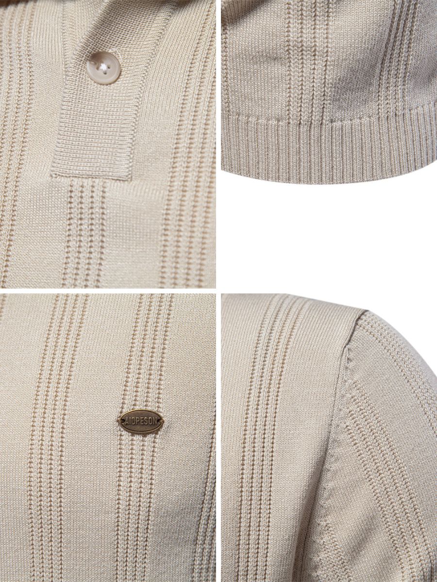 Vertical Ribbed Texture Casual Shirt