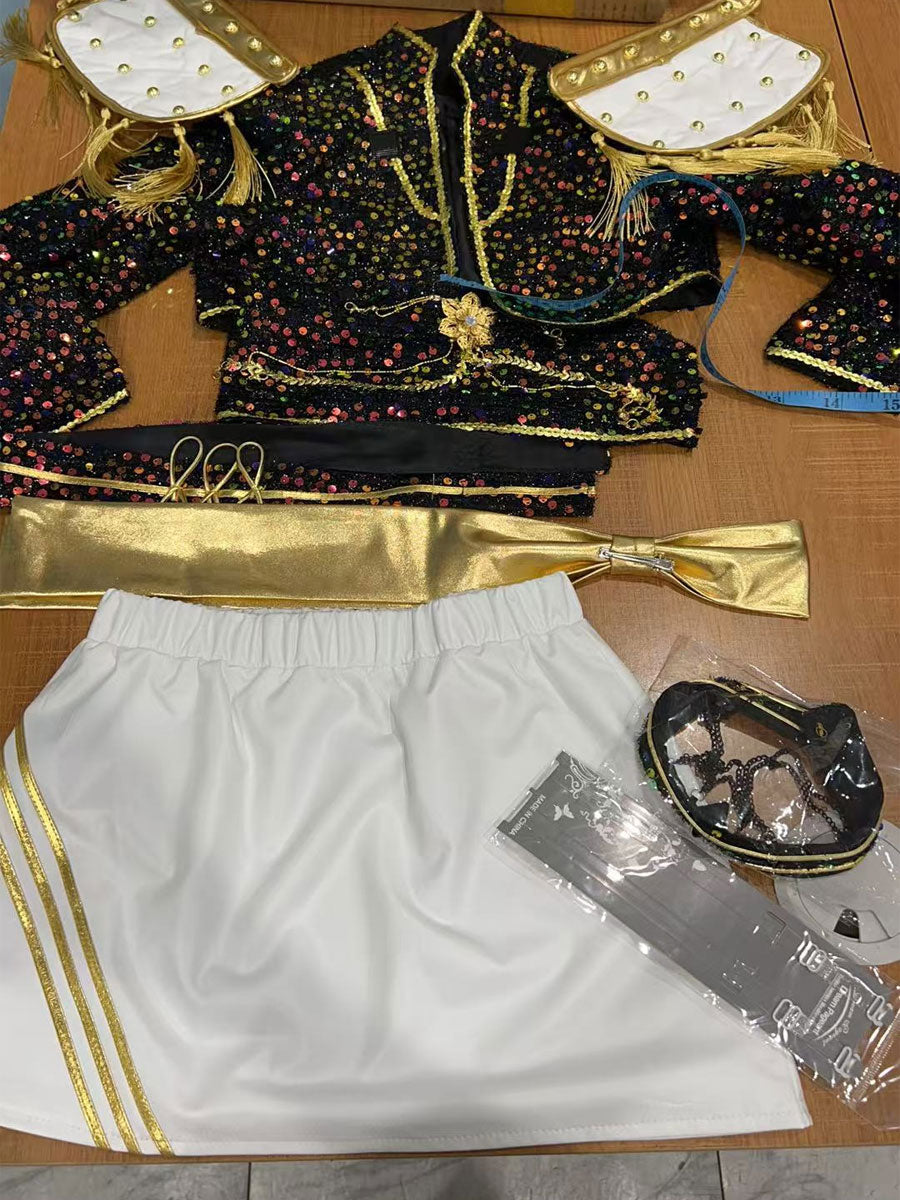 Sale Gold Stage Sequins Outfit