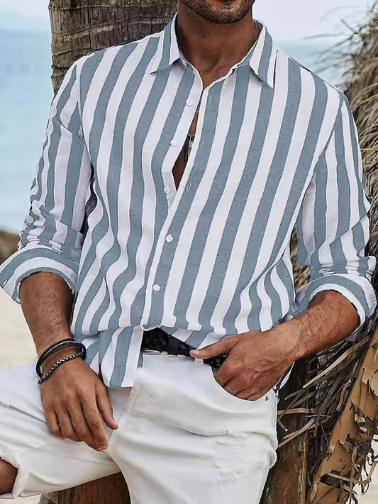 Casual Striped Button-Up Shirt