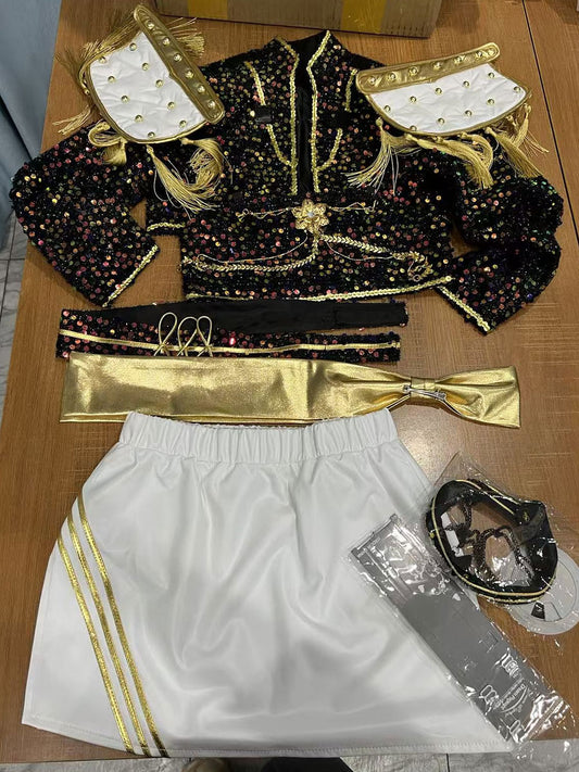 Sale Gold Stage Sequins Outfit