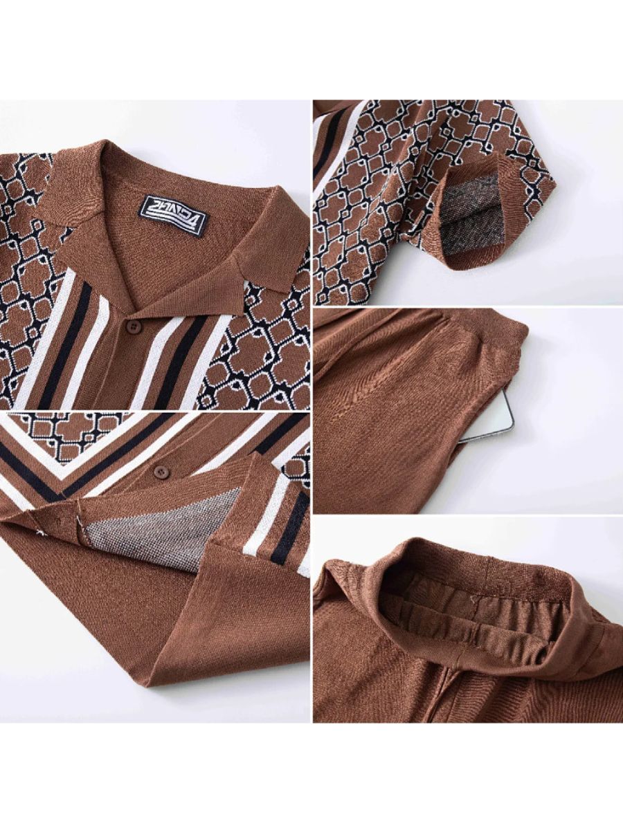 Geometric 2-Piece Knitted Outfit Set