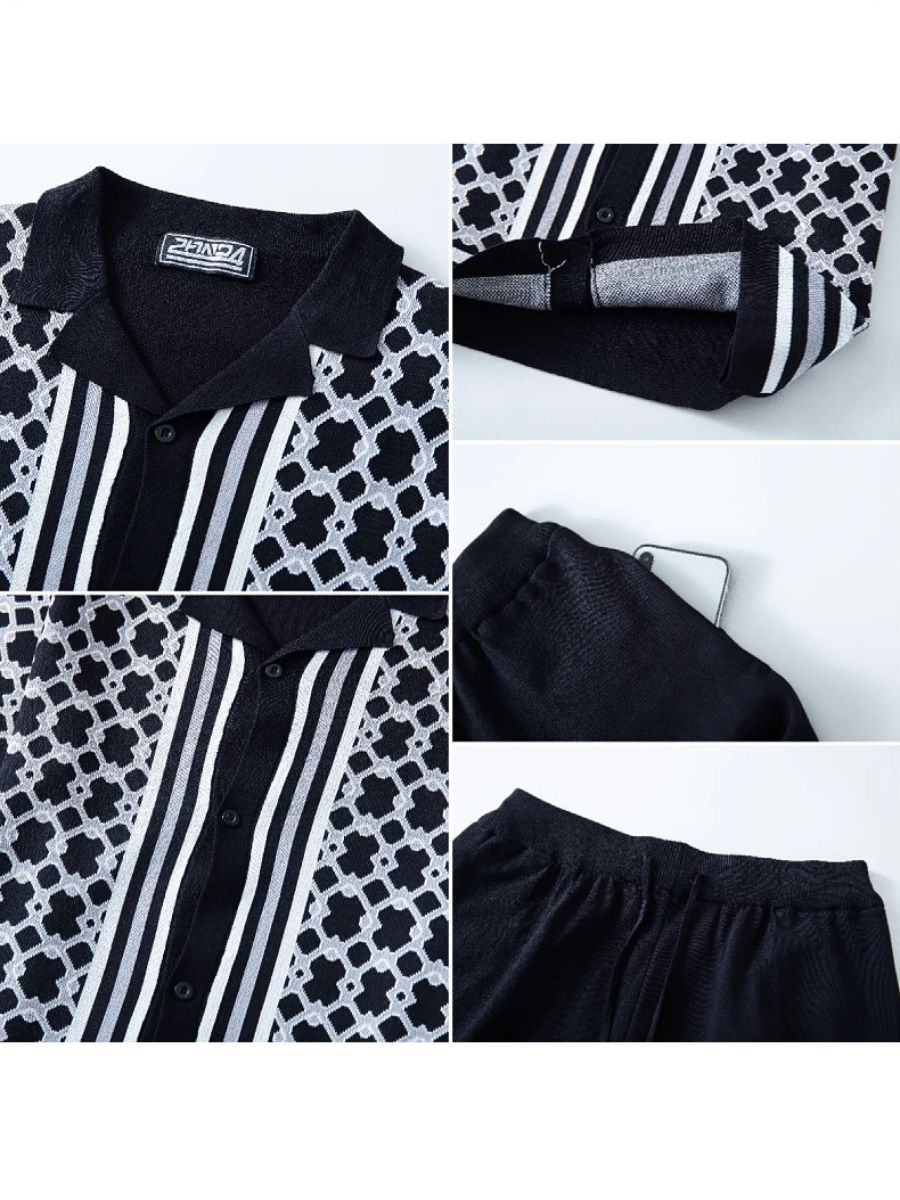 Geometric 2-Piece Knitted Outfit Set