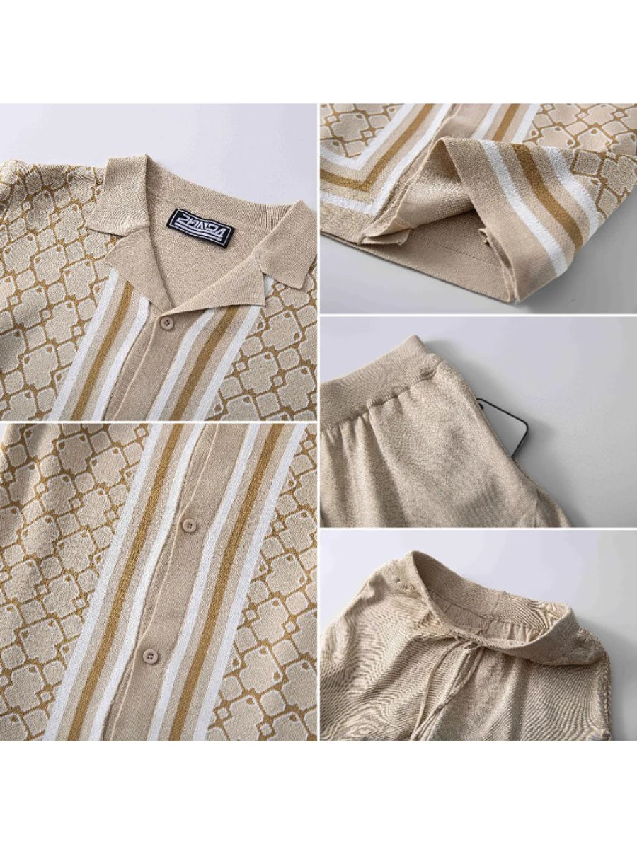 Geometric 2-Piece Knitted Outfit Set