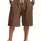 Corduroy Drawstring Cargo Shorts