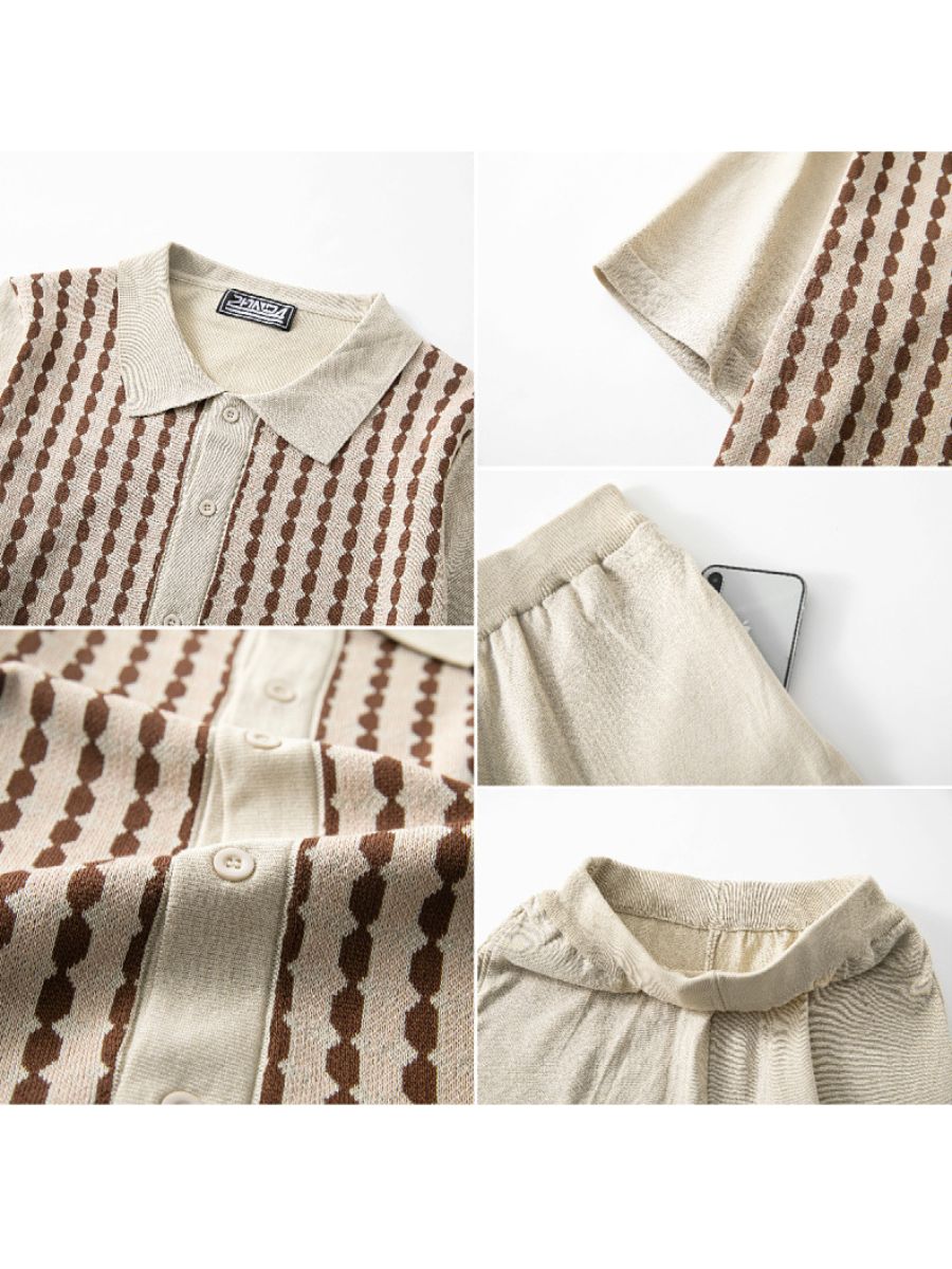 2-Piece Geometric Knit Matching Set