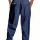 Linen Drawstring Elastic Waist Trousers