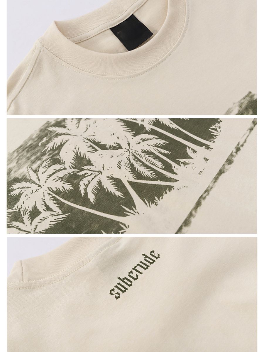 Cotton Palm Tree Oversized Tee
