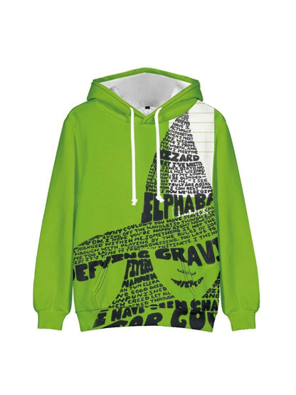 Sale Plus Size Witch Print Hooded Sweatshirt