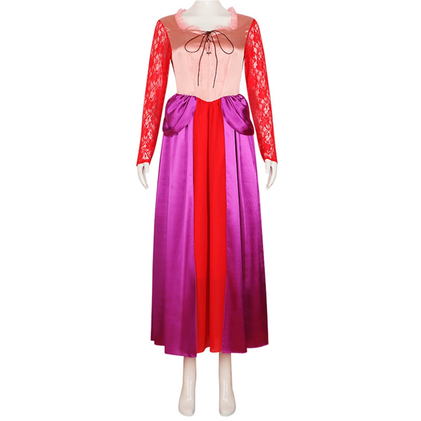 Adult Sarah Dress Hot Pink Long Sleeve Satin Dress