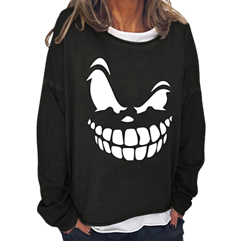 Grimace Print Crewneck Long Sleeve Sweatshirt