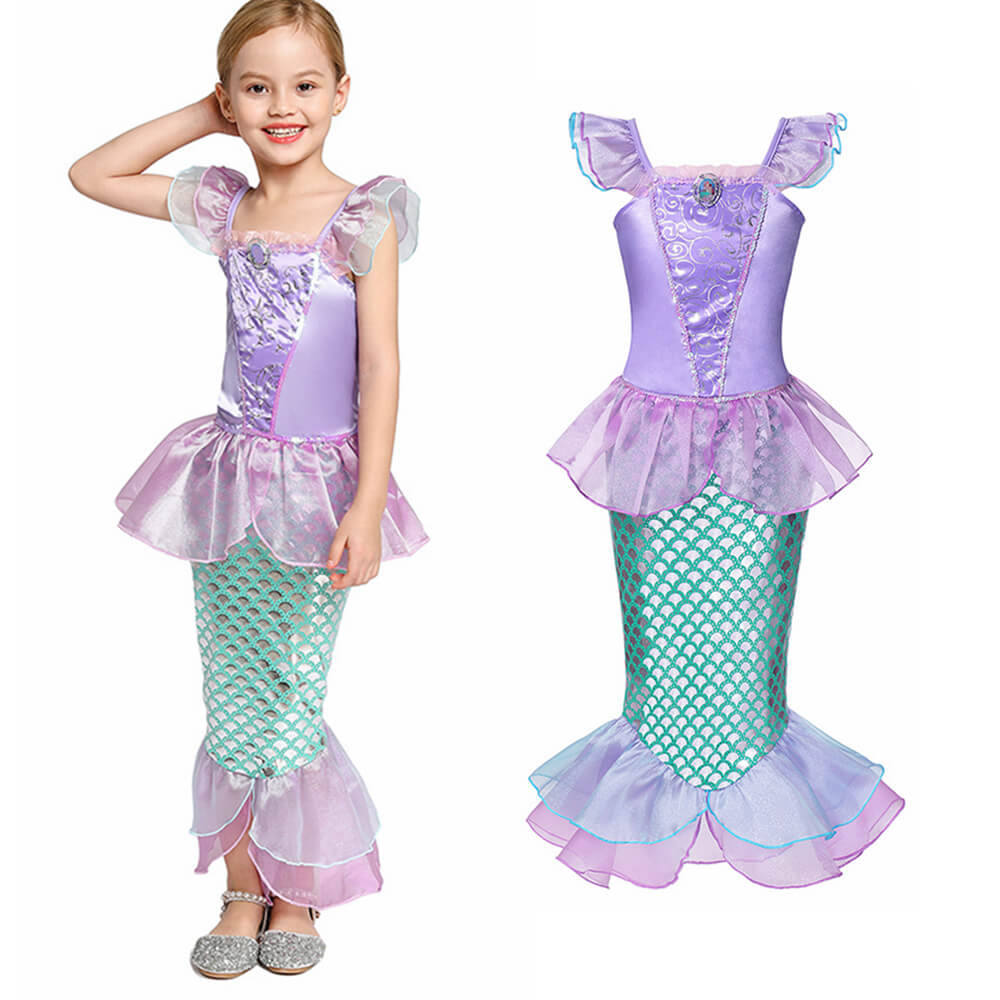 The Little Mermaid Cosplay Dress Girls Princess Dress Up Party Cosplay Costume