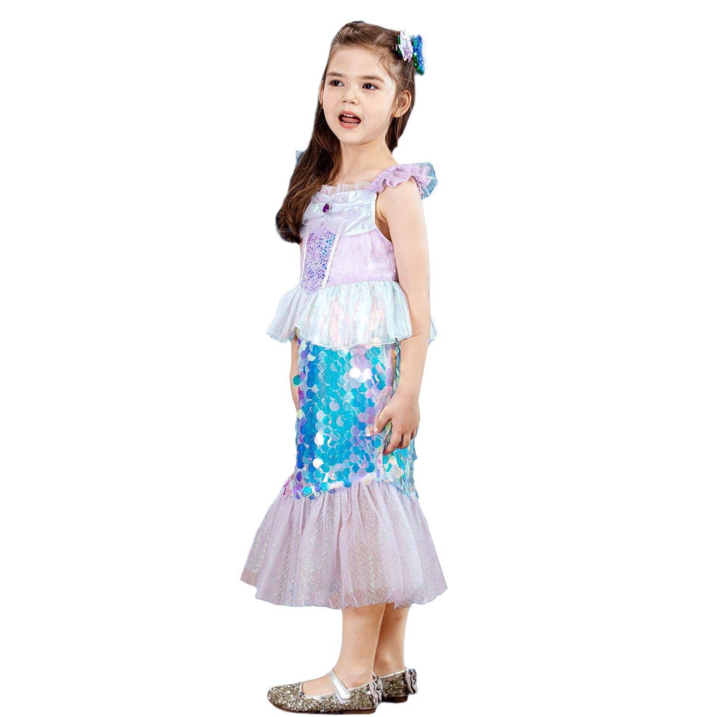 Little Girl Ariel Dress Toddler Mermaid Costume Mermaid Tail Tutu Sequin Dress for Princess Ariel Dress Up