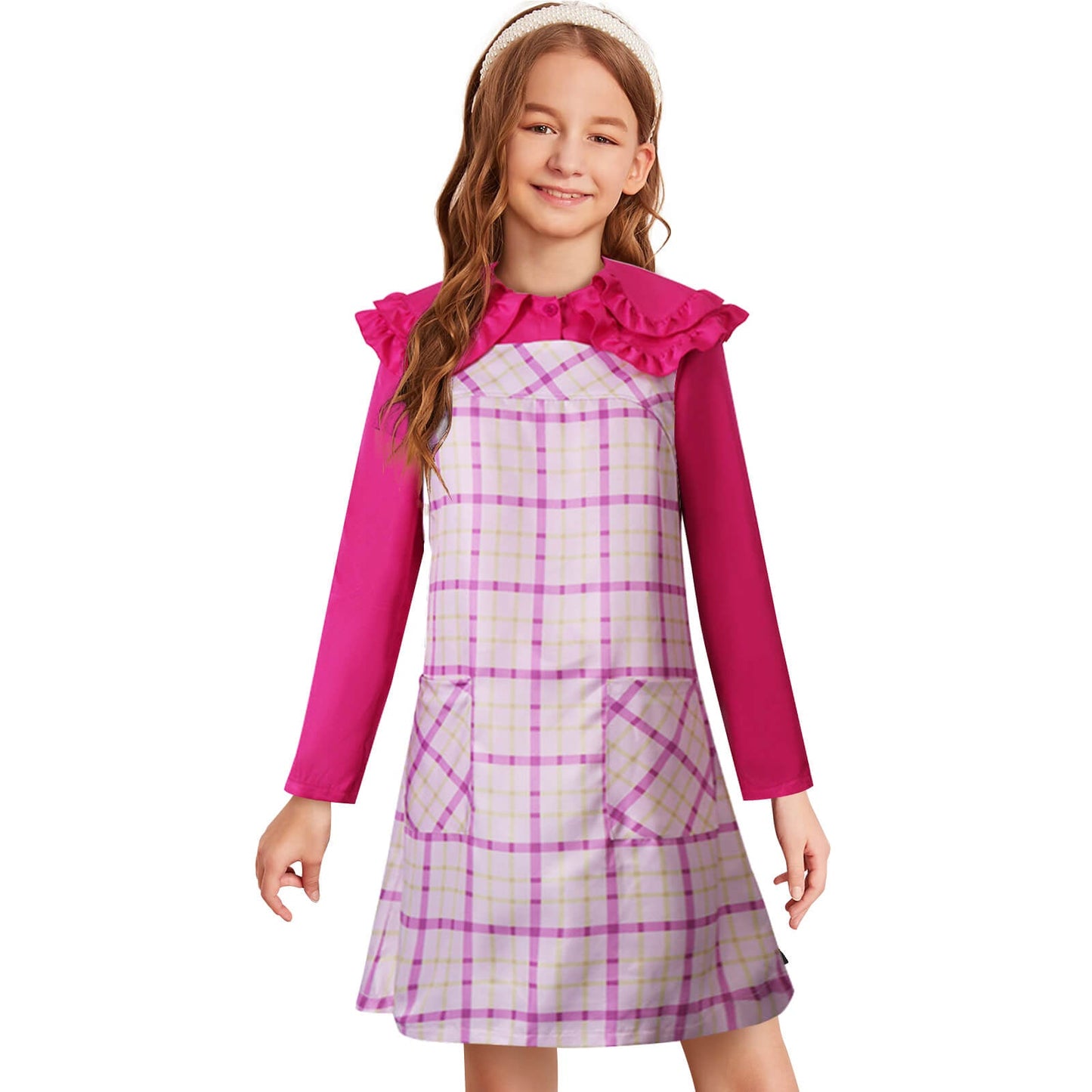 Enid Pink Dress Suit Halloween Party Outfit for Girls Women