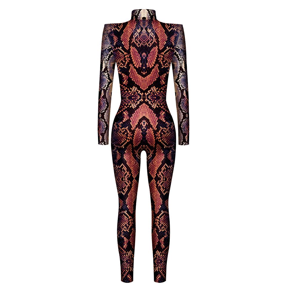 Halloween Costume Snakeskin Print Jumpsuit