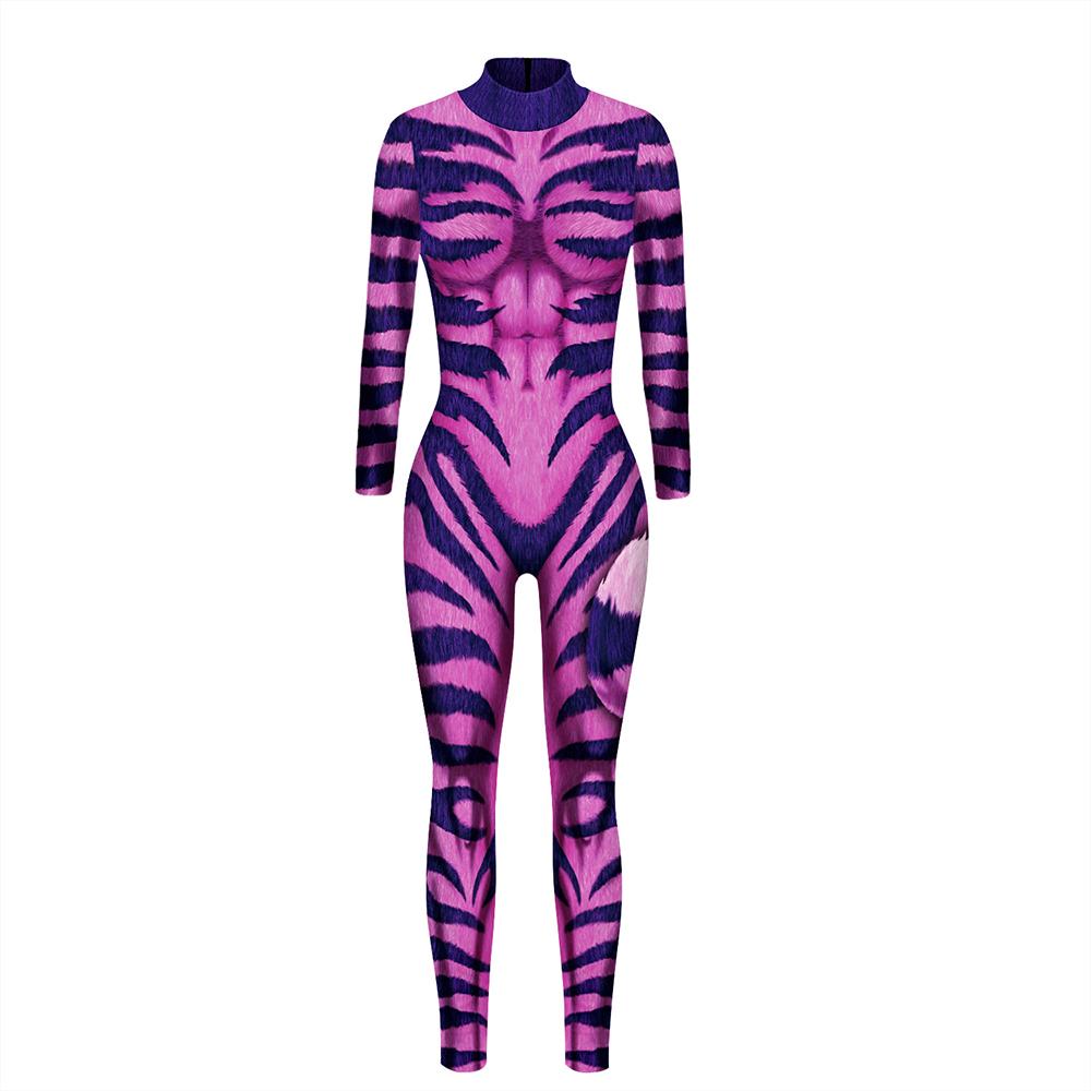 Halloween Costume Skeleton Print Jumpsuit