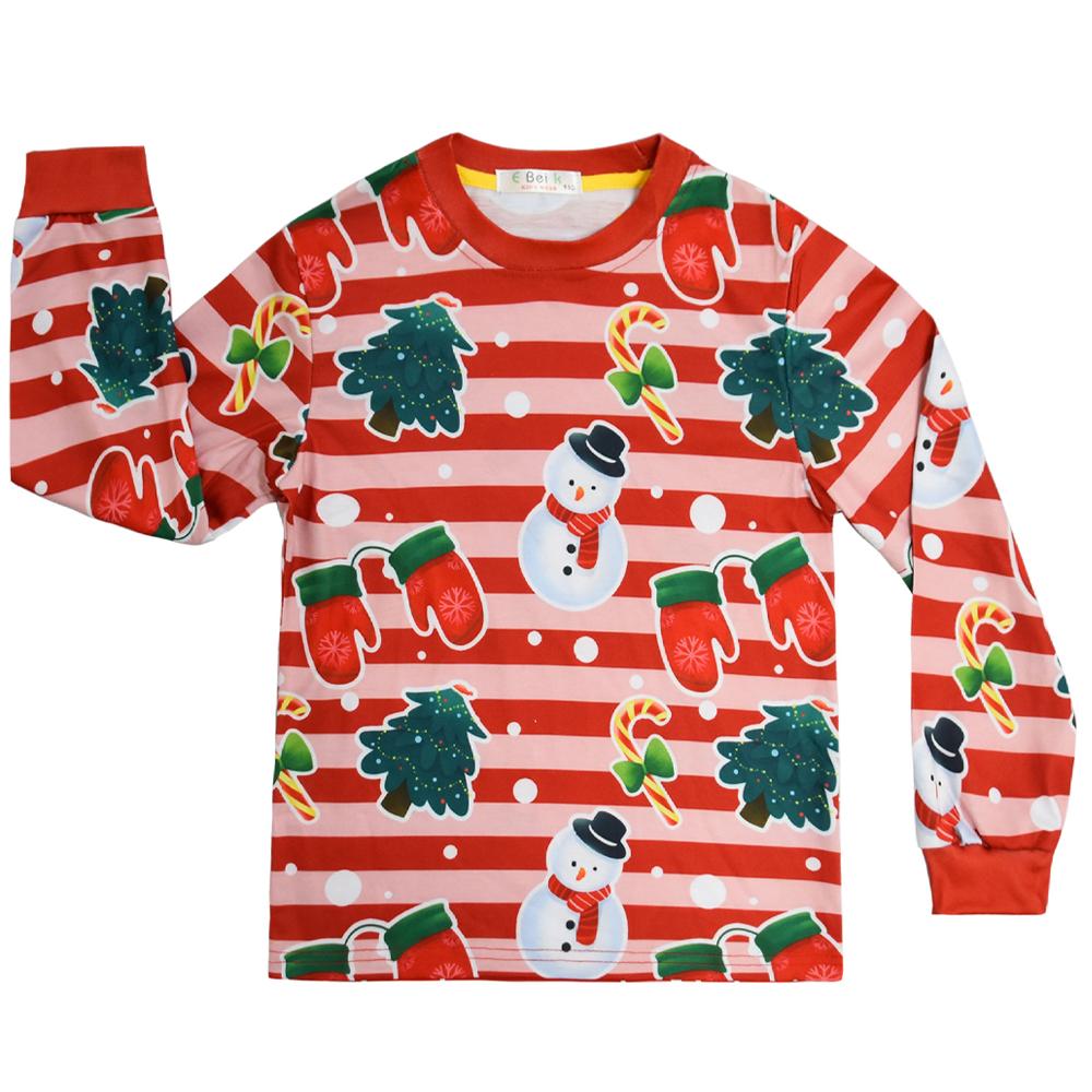 Boys Girls Pajamas Set Santa Claus T-shirt Pants 2PCS Sleepwear Children Clothes