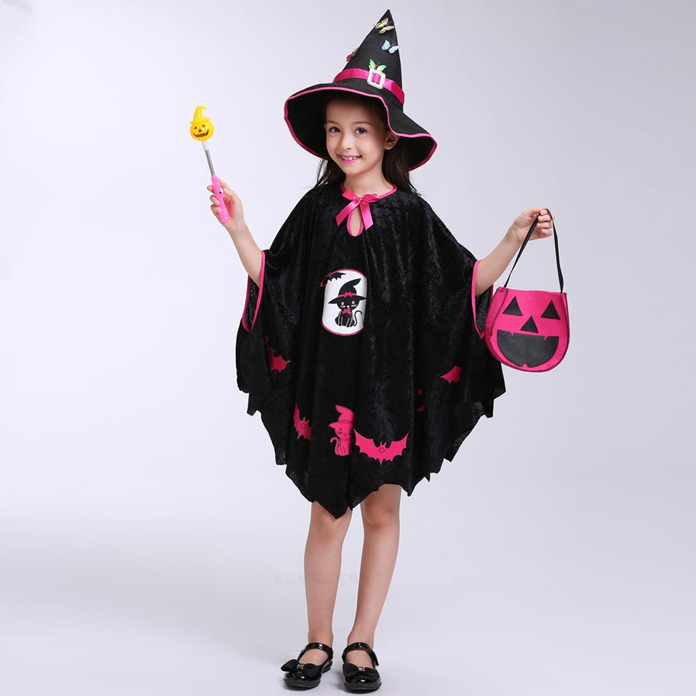 Kids Halloween Witch & Elf Mesh Dress Cute Cloak Cosplay Costume