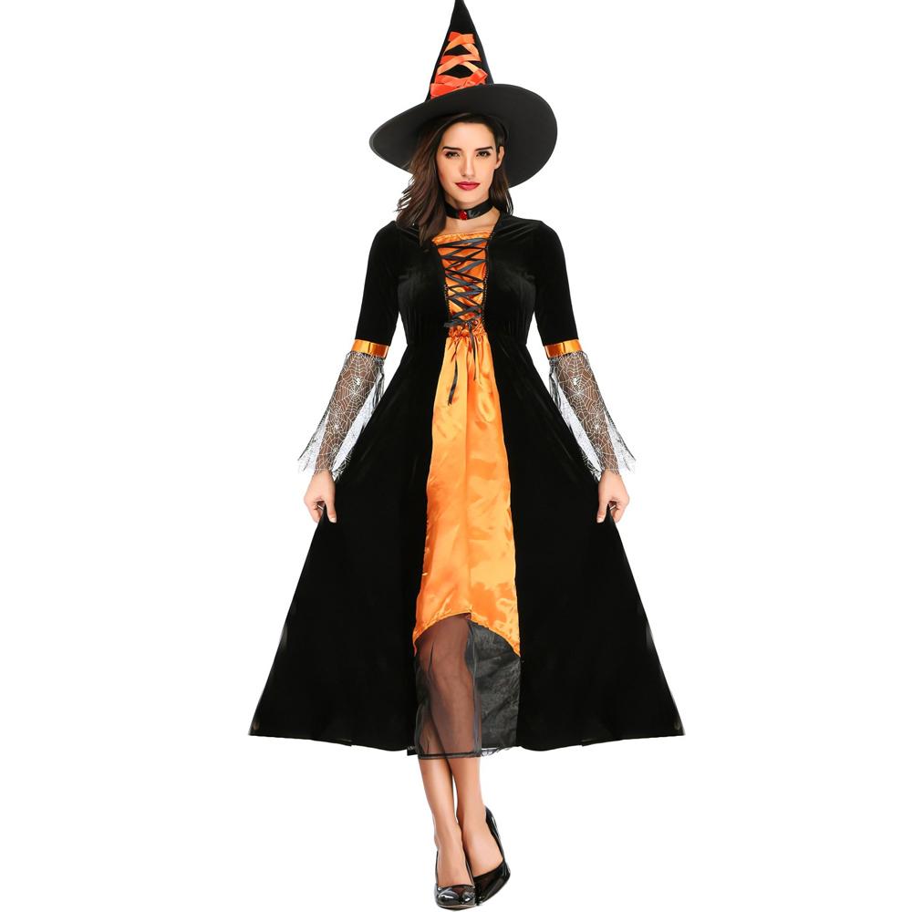 Halloween Witch Colorblock Dress Costume