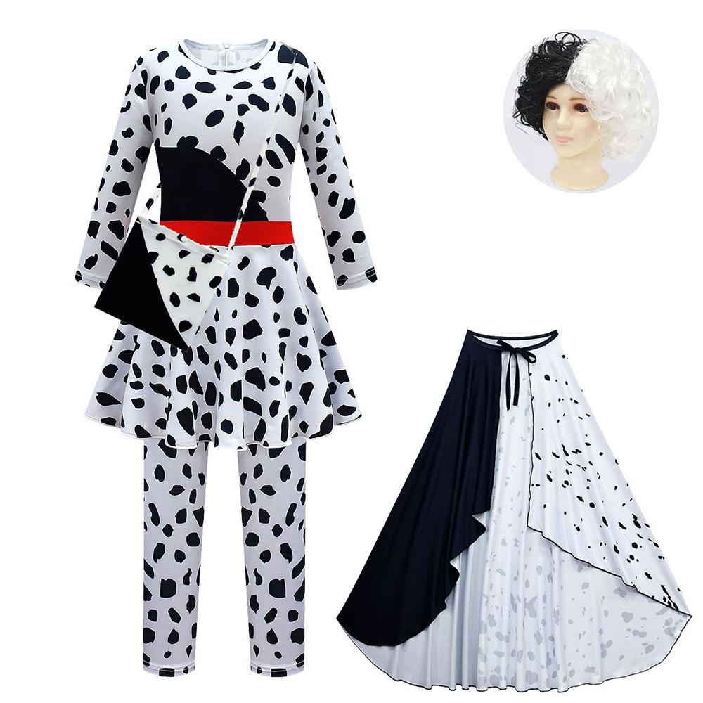 Kids Dalmatian Print Jumpsuit Full Set Cosplay Costume