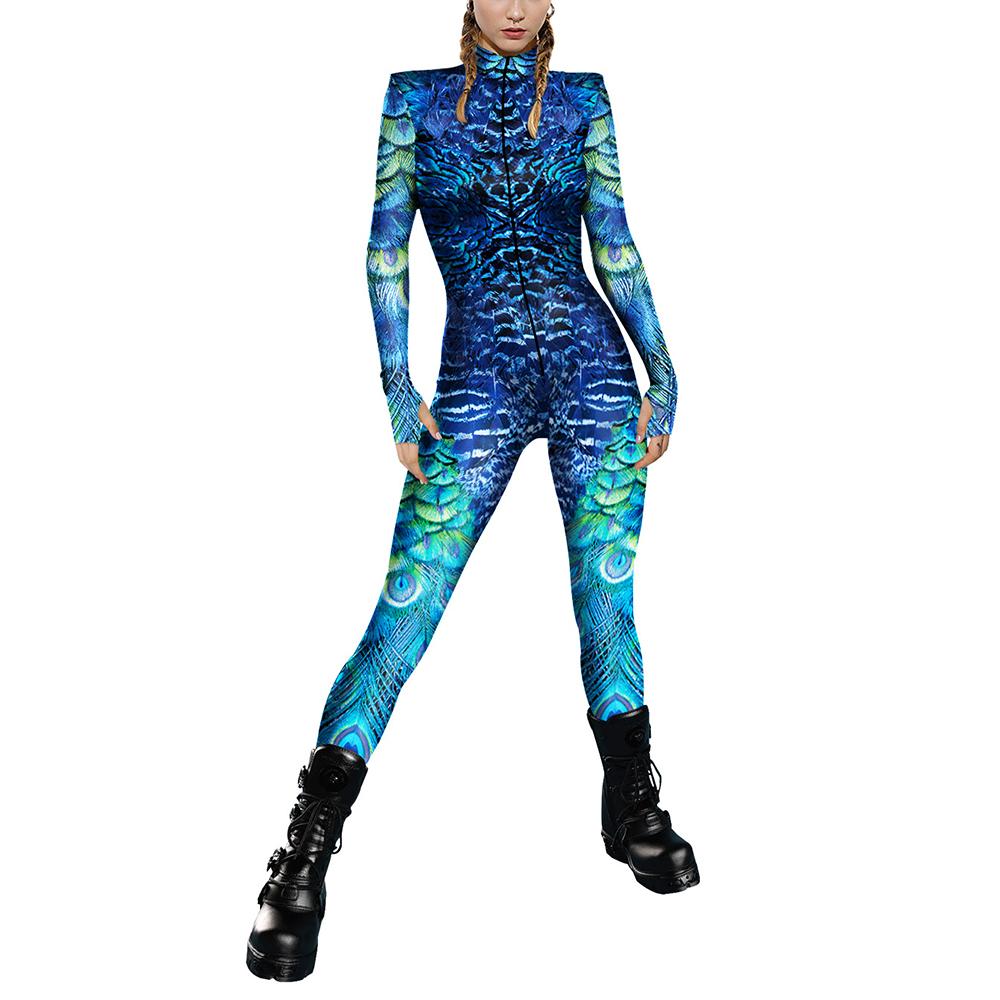 Halloween Costume Snakeskin Print Jumpsuit