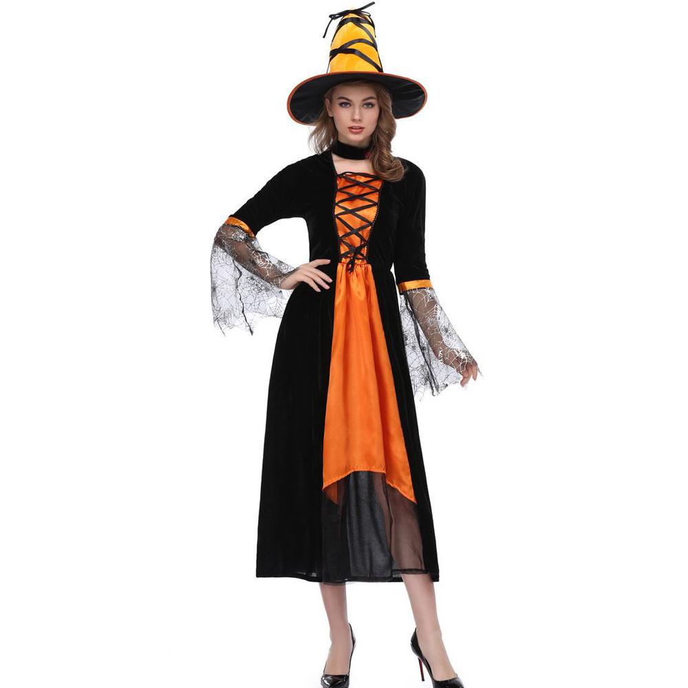 Halloween Witch Colorblock Dress Costume