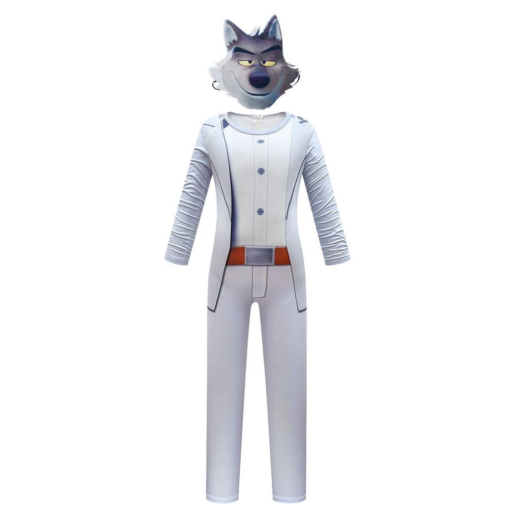 Kids Wolf Costume Jumpsuit Mask Copsplay Outfit