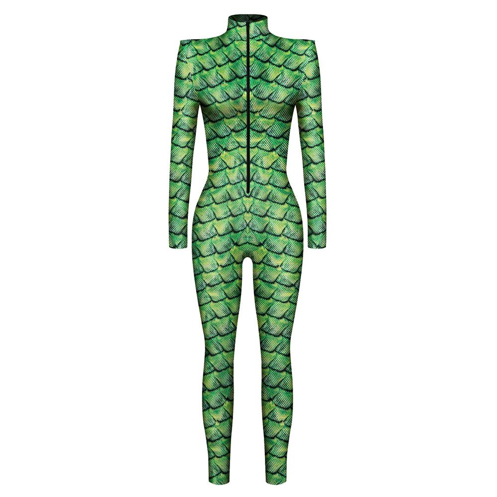 Halloween Costume Snakeskin Print Jumpsuit