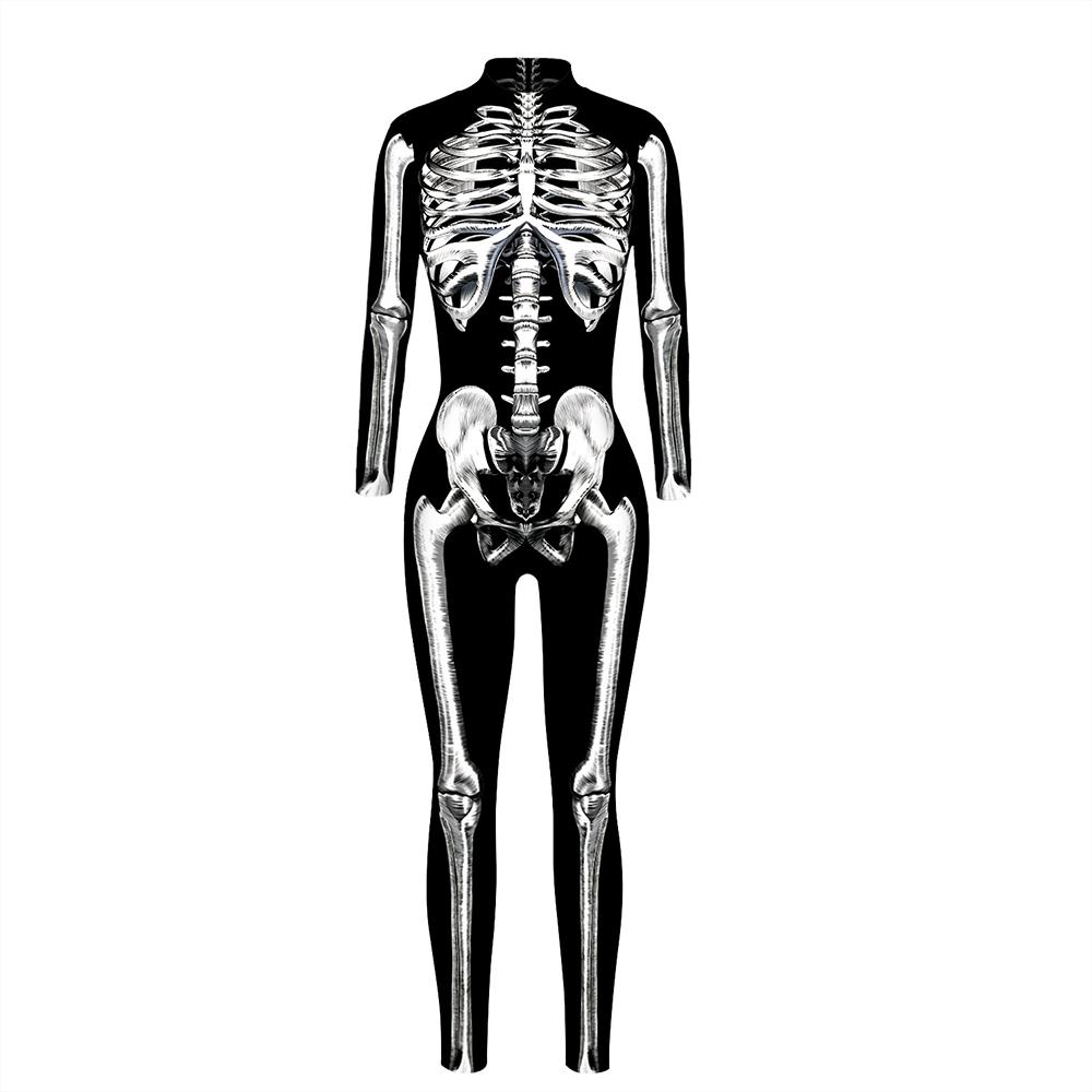 Halloween Costume Skeleton Print Jumpsuit