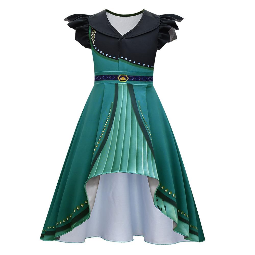 Kids Princess Dress Anna Dress Up with Bag Role Play Outfit