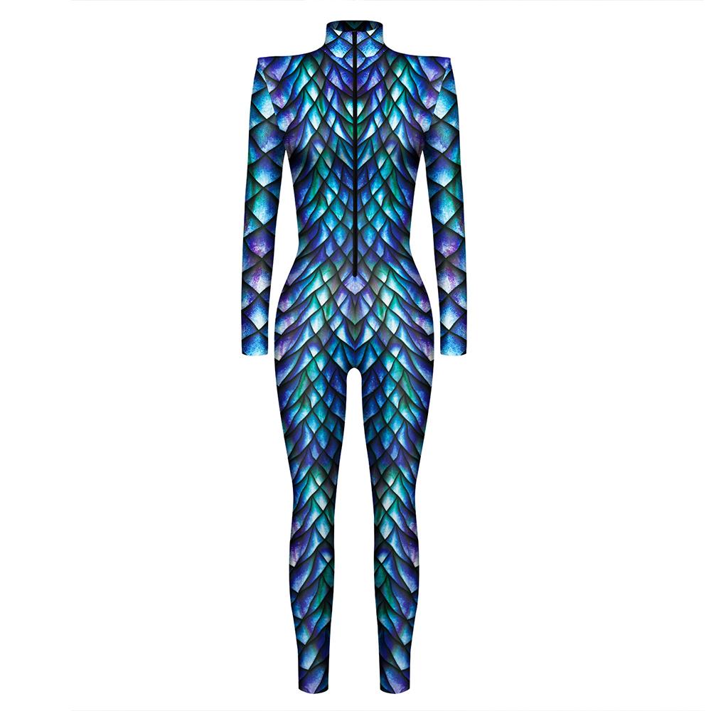 Halloween Costume Snakeskin Print Jumpsuit