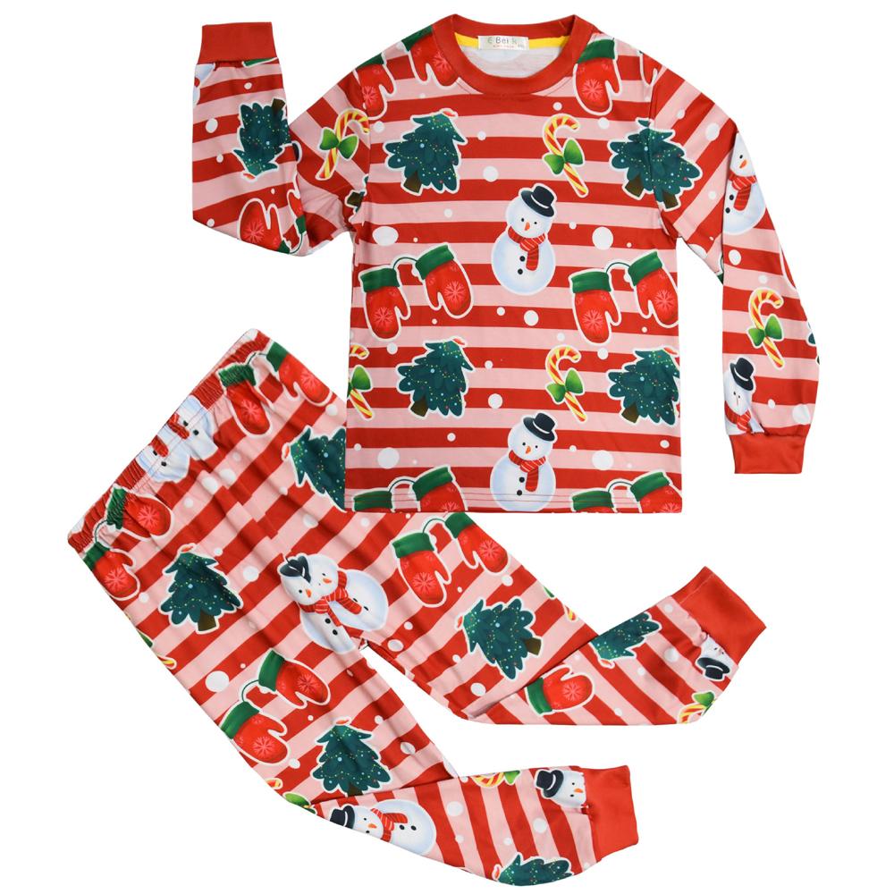 Boys Girls Pajamas Set Santa Claus T-shirt Pants 2PCS Sleepwear Children Clothes